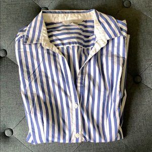 H&M Blue and White Striped Button Down Blouse